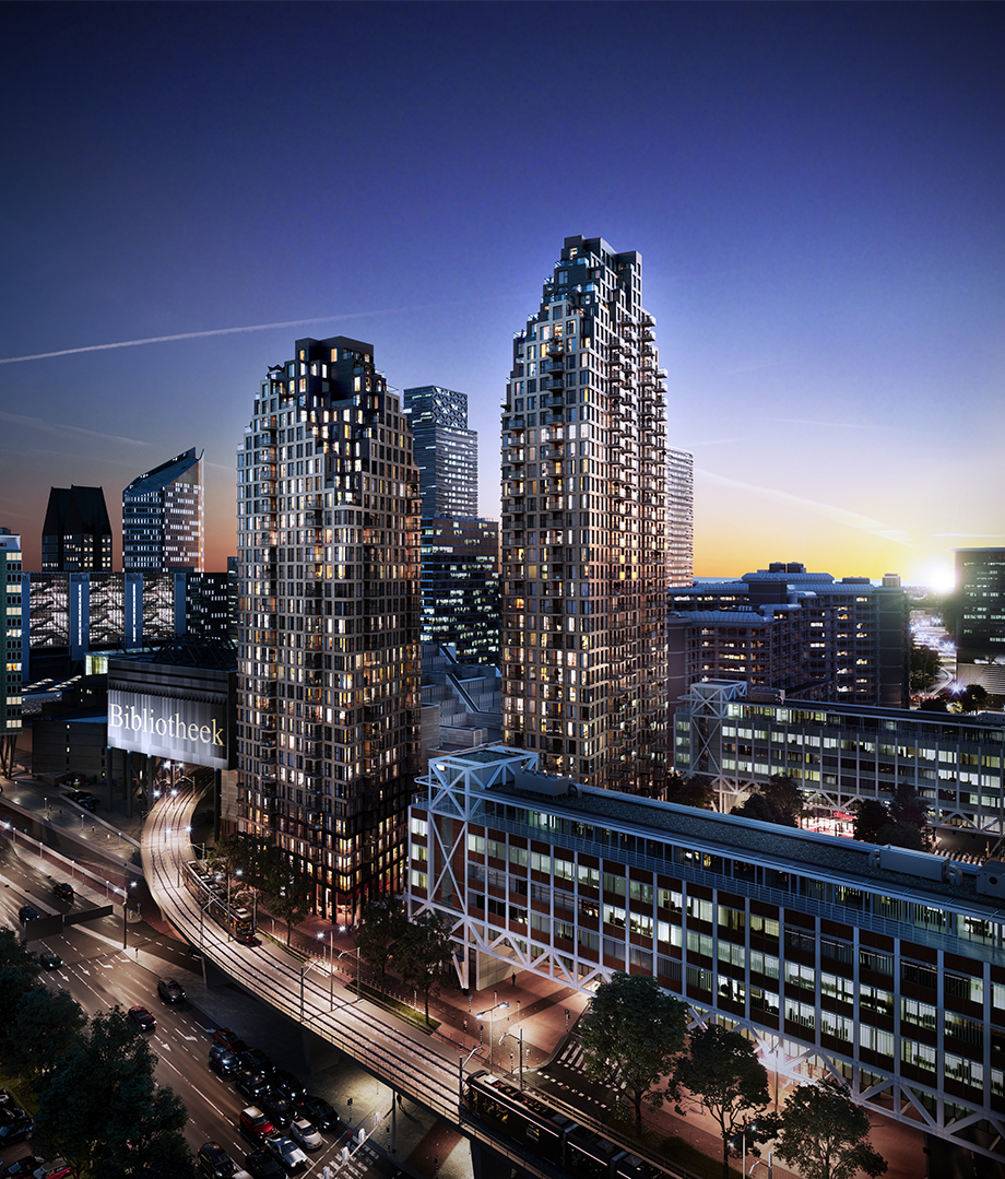 architectural visualization, skyline, 3d, render, pixelpool, den haag