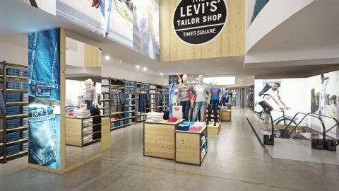 render vs real, Levi's, flagship, store, times square, new york city, interior, render, 3d, pixelpool, CAD