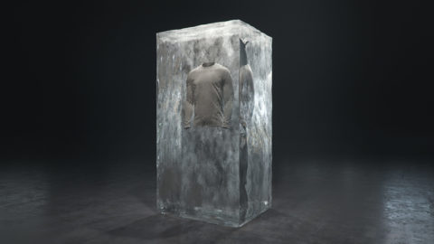 Render, pixelpool, visualization, 3D, block of ice, frozen clothing, heattech