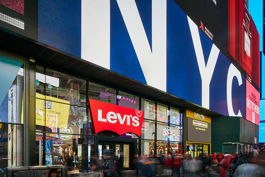 render vs real, Levi's, flagship, store, times square, new york city, interior, render, 3d, pixelpool, CAD