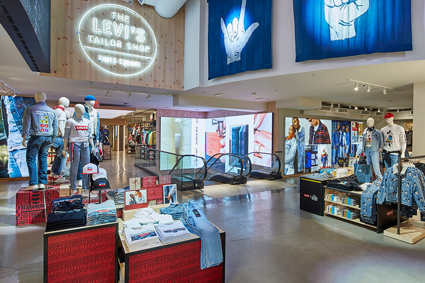 render vs real, Levi's, flagship, store, times square, new york city, interior, render, 3d, pixelpool, CAD