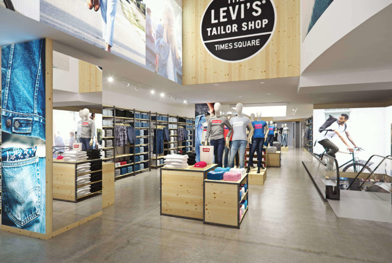 render vs real, Levi's, flagship, store, times square, new york city, interior, render, 3d, pixelpool, CAD