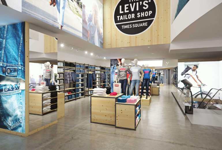 render vs real, Levi's, flagship, store, times square, new york city, interior, render, 3d, pixelpool, CAD