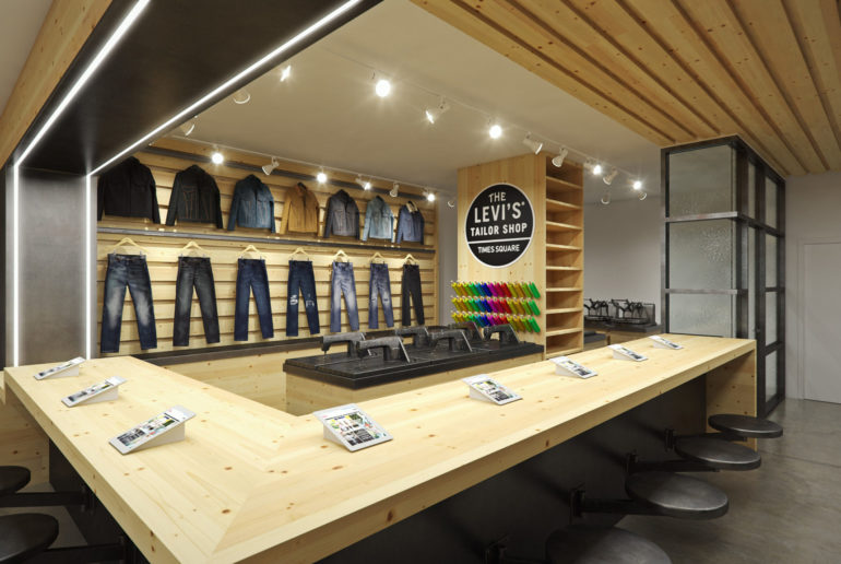 Levi's flagship store, new york, times square, render, store interior, retail, pixelpool