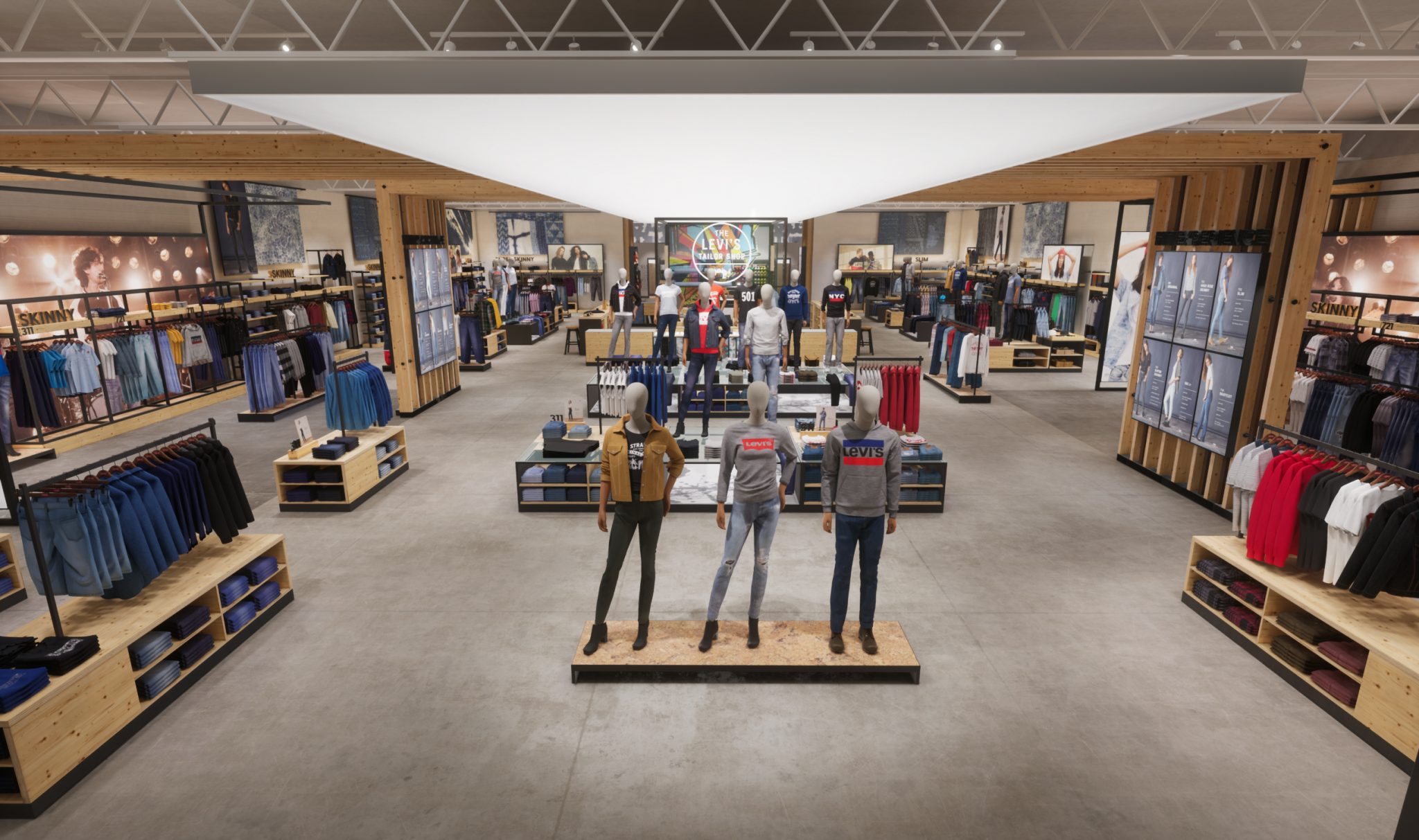 3D fashion, pixelpool, levi's, store interior, digital